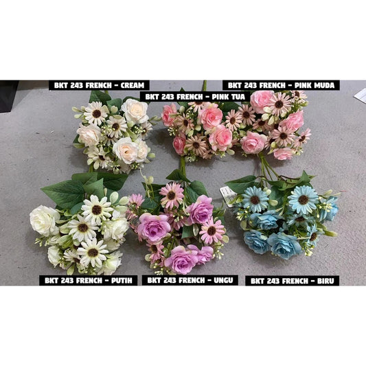 Bouquet bunga BKT 243 FRENCH Artifisial Dekorasi Tanaman