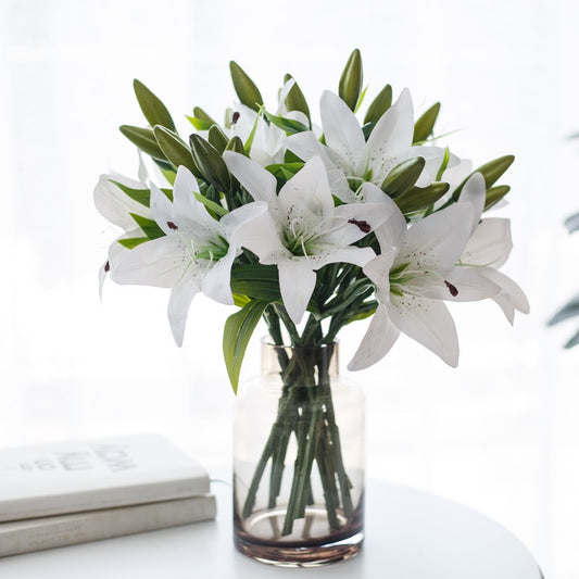 Bouquet bunga LILIUM 38CM Artifisial Dekorasi Tanaman Palsu Hiasan