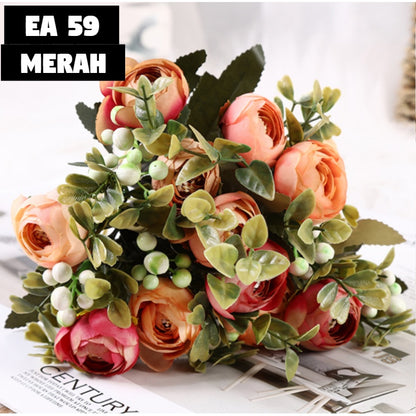 Bouquet bunga EA59 ITALY BUD Artifisial Tanaman Dekorasi