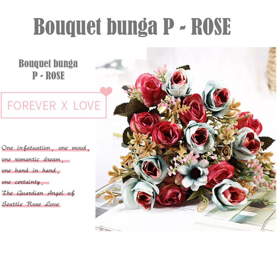 Bouquet bunga P - ROSE Artifisial Dekorasi