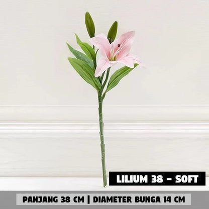 Bouquet bunga LILIUM 38CM Artifisial Dekorasi Tanaman Palsu Hiasan