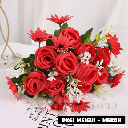 Bouquet bunga PX61 MEIGUI Artifisial Dekorasi