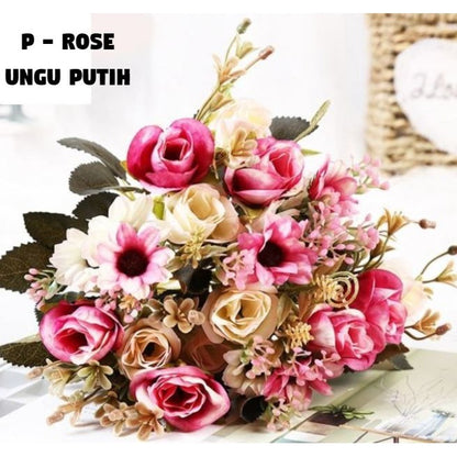 Bouquet bunga P - ROSE Artifisial Dekorasi