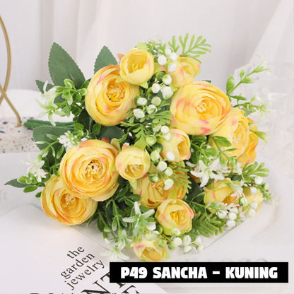 Bouquet bunga P49 SANCHA Artifisial Dekorasi