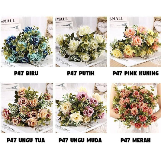 Bouquet bunga P47 EURO Artifisial Dekorasi