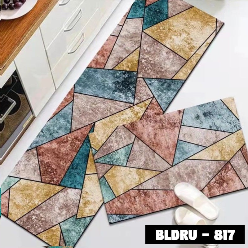 1 SET PREMIUM BLUDRU (40*60 CM & 40*120 CM) KESET DAPUR LEMBUT ANTI SLIP