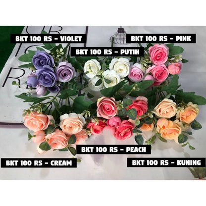 Bouquet bunga BKT 100 ROSE Artifisial Dekorasi Tanaman