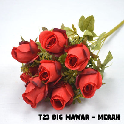 Bouquet bunga T23 BIG MAWAR Artifisial Dekorasi Tanaman Palsu Hiasan