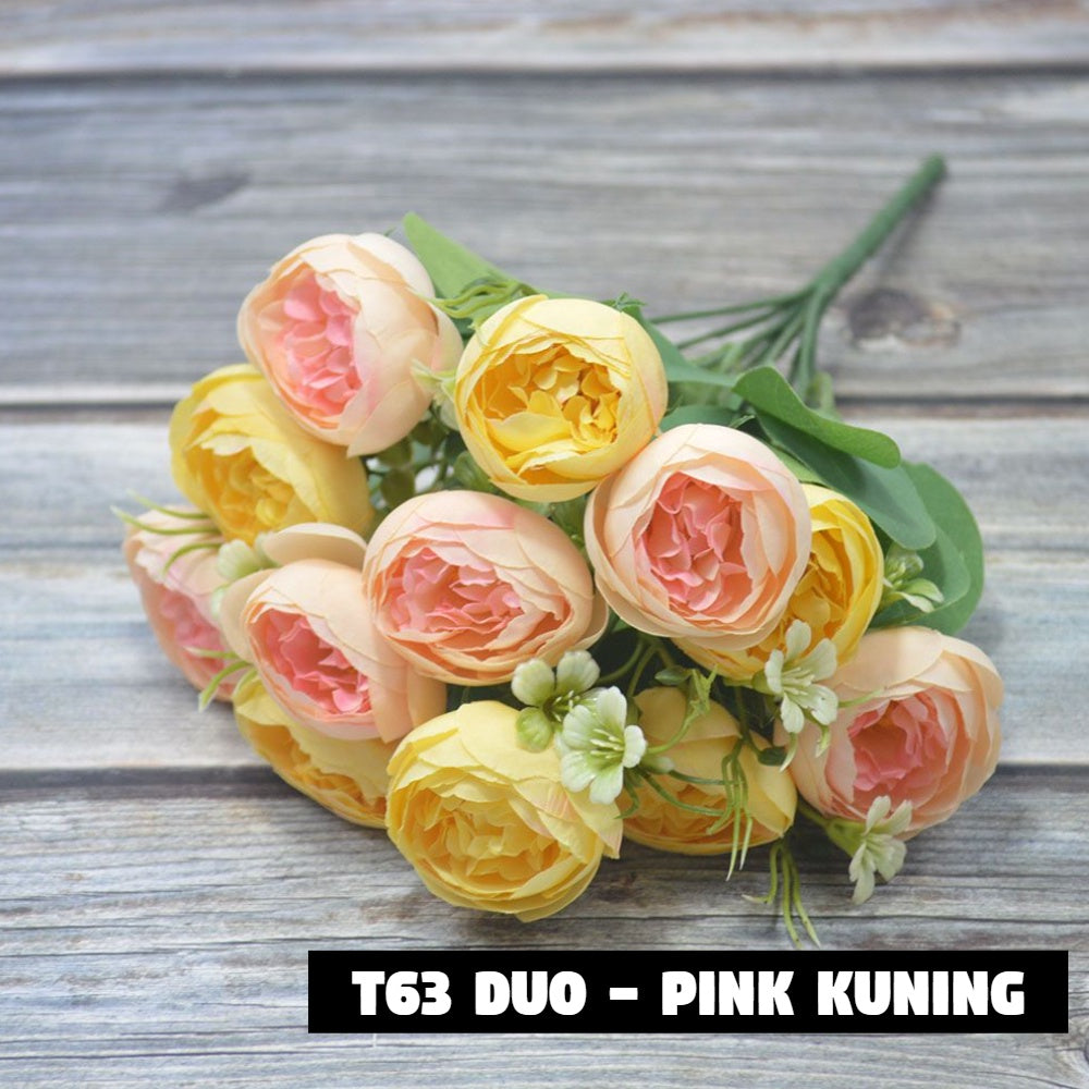 Bouquet bunga T63 DUO Artifisial Dekorasi