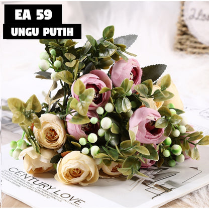 Bouquet bunga EA59 ITALY BUD Artifisial Tanaman Dekorasi