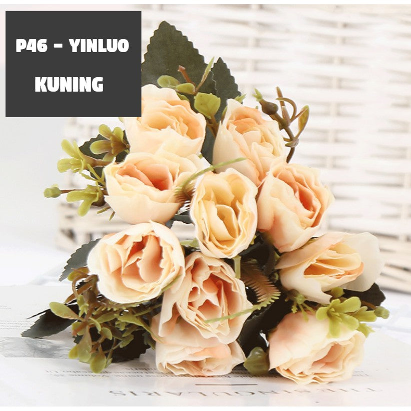 Bouquet bunga P46 YINLUO Artifisial Dekorasi