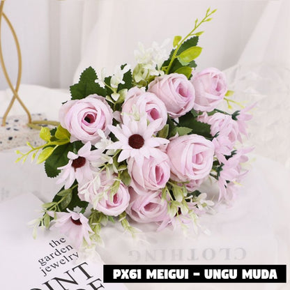 Bouquet bunga PX61 MEIGUI Artifisial Dekorasi