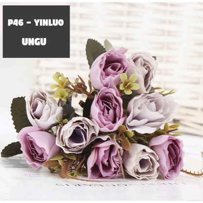 Bouquet bunga P46 YINLUO Artifisial Dekorasi