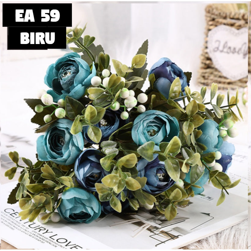 Bouquet bunga EA59 ITALY BUD Artifisial Tanaman Dekorasi