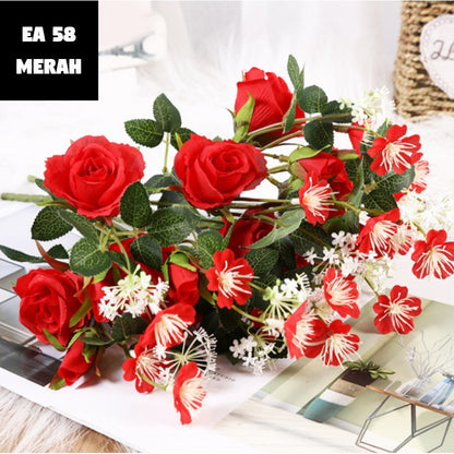 Bouquet bunga EA58 SHOPIA Artifisial Tanaman Dekorasi