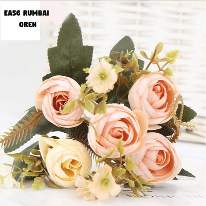 Bouquet bunga EA56 RUMBAI Artifisial Tanaman Dekorasi