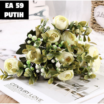 Bouquet bunga EA59 ITALY BUD Artifisial Tanaman Dekorasi