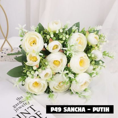 Bouquet bunga P49 SANCHA Artifisial Dekorasi