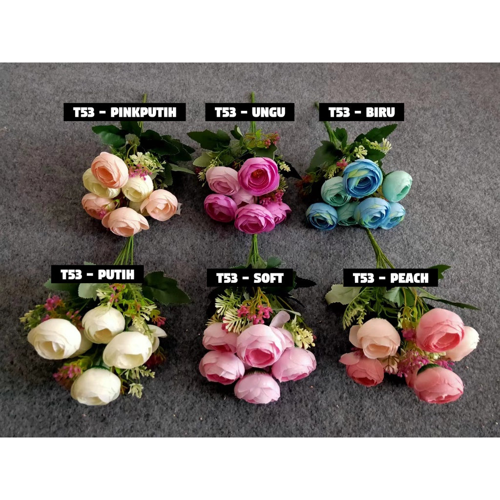 Bouquet bunga T53 77 Artifisial Dekorasi