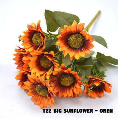 Bouquet bunga T22 BIG SUNFLOWER Artifisial Dekorasi Tanaman Palsu Hiasan