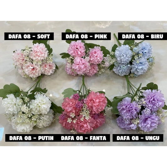 Bouquet bunga DAFA 08 5HEAD Artifisial Dekorasi