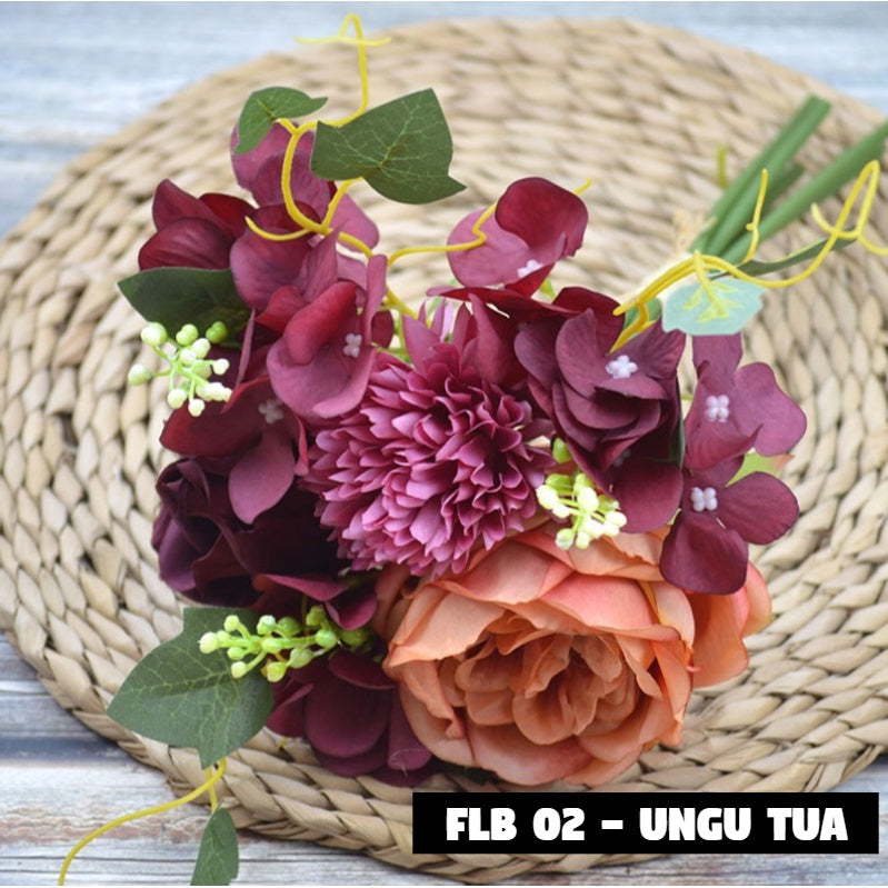 Hand Bouquet Bunch of Flower Satu Ikat bunga FLB 02 Artifisial Dekorasi