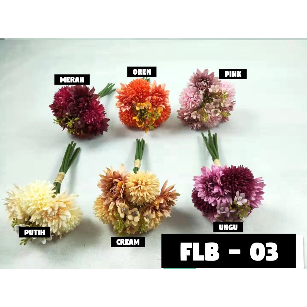 Hand Bouquet Bunch of Flower Satu Ikat bunga FLB 03 Artifisial Dekorasi