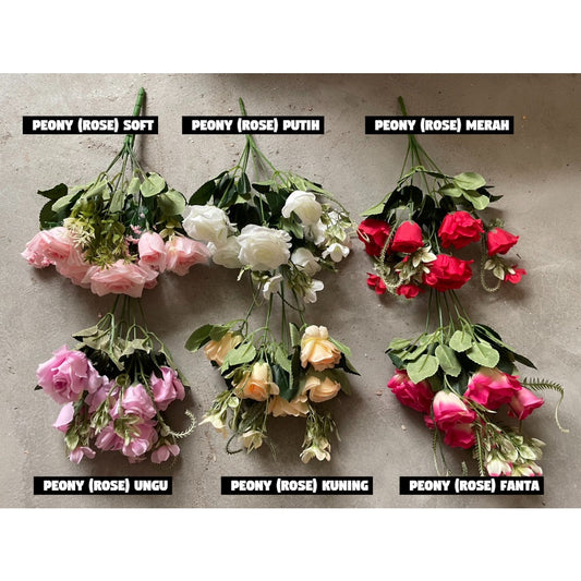 Bouquet bunga PEONY ROSE Artifisial Dekorasi