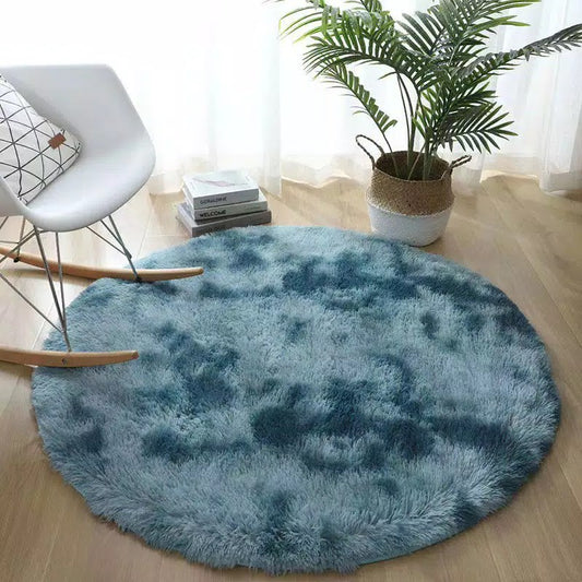 Karpet Tie Dye ombre bulat karpet lantai 1meter