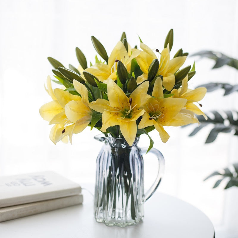 Bouquet bunga LILIUM 38CM Artifisial Dekorasi Tanaman Palsu Hiasan