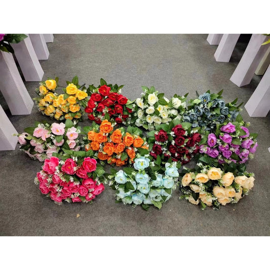 Bouquet bunga P618 18HD Artifisial Dekorasi Tanaman