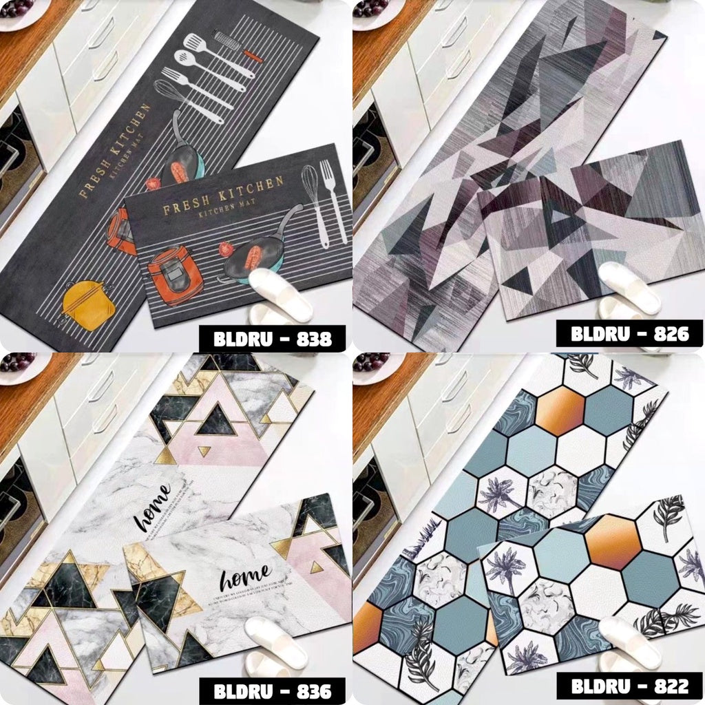 1 SET PREMIUM BLUDRU (40*60 CM & 40*120 CM) KESET DAPUR LEMBUT ANTI SLIP