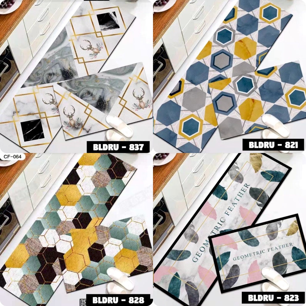 1 SET PREMIUM BLUDRU (40*60 CM & 40*120 CM) KESET DAPUR LEMBUT ANTI SLIP
