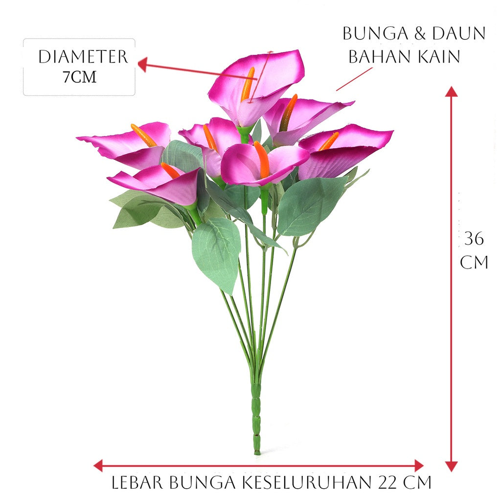 Bouquet bunga P723 CALLA Artifisial Dekorasi