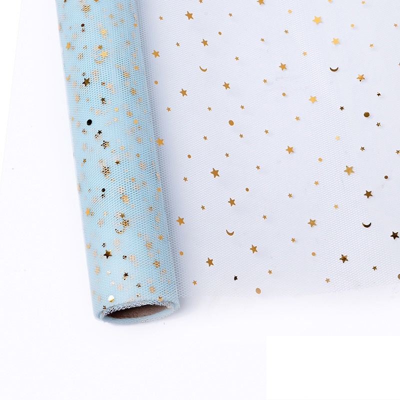 MS2 STAR Kertas Buket Jaring Roll Motif Bintang Bulan/Flower Wrapping Paper