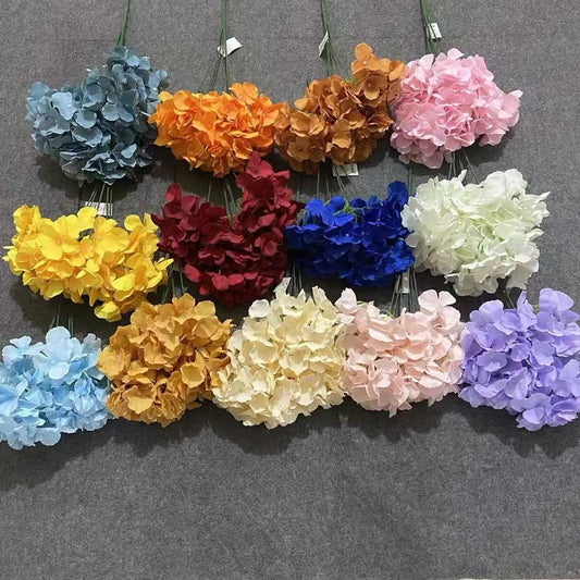 HYDRA 48cm Bunga Hydrangeas Bouquet/Bunga Palsu Tanaman Dekorasi Rumah