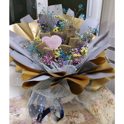 FL7 GOLD 5Lembar-Kertas Bunga Buket Dua Warna Gold/Kertas Buket Bunga Florist Cellophane Bi Color Gold