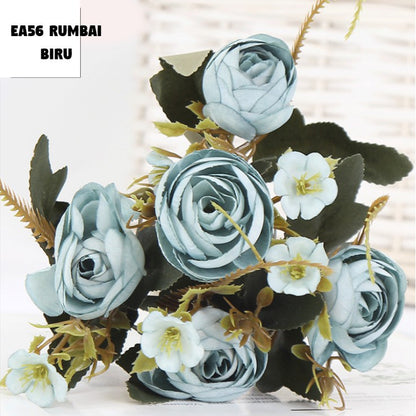 Bouquet bunga EA56 RUMBAI Artifisial Tanaman Dekorasi