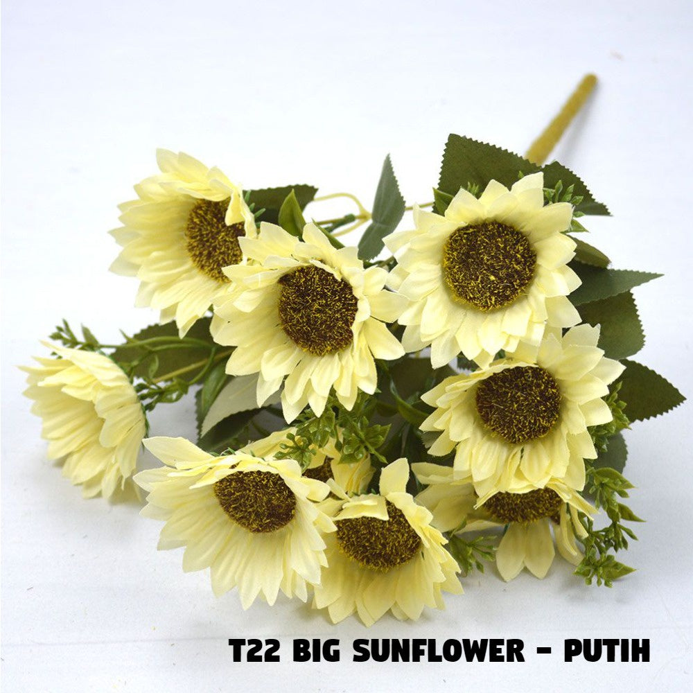 Bouquet bunga T22 BIG SUNFLOWER Artifisial Dekorasi Tanaman Palsu Hiasan