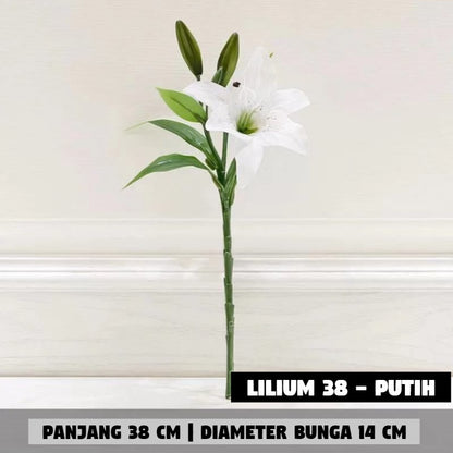 Bouquet bunga LILIUM 38CM Artifisial Dekorasi Tanaman Palsu Hiasan