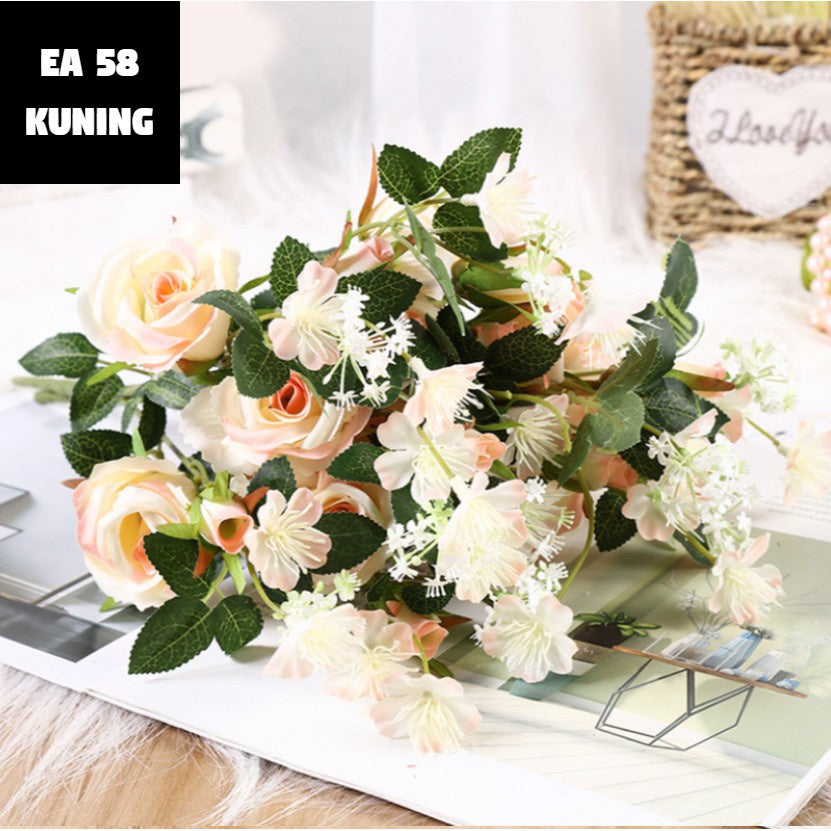 Bouquet bunga EA58 SHOPIA Artifisial Tanaman Dekorasi