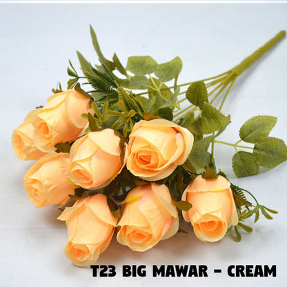 Bouquet bunga T23 BIG MAWAR Artifisial Dekorasi Tanaman Palsu Hiasan