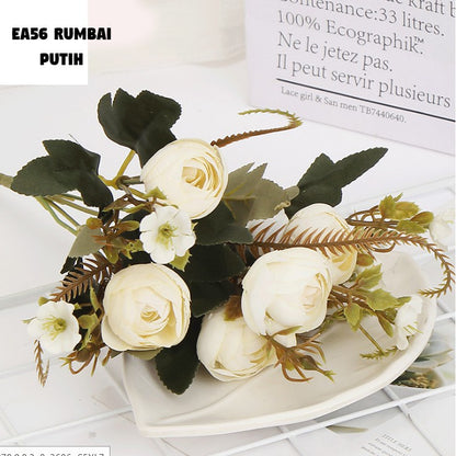 Bouquet bunga EA56 RUMBAI Artifisial Tanaman Dekorasi