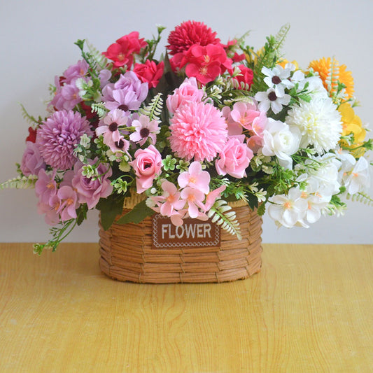 Bouquet bunga P95 ELEPOM Mawar Tanduk Pompom Kombinasi Hydra Flower Dekorasi Ruangan