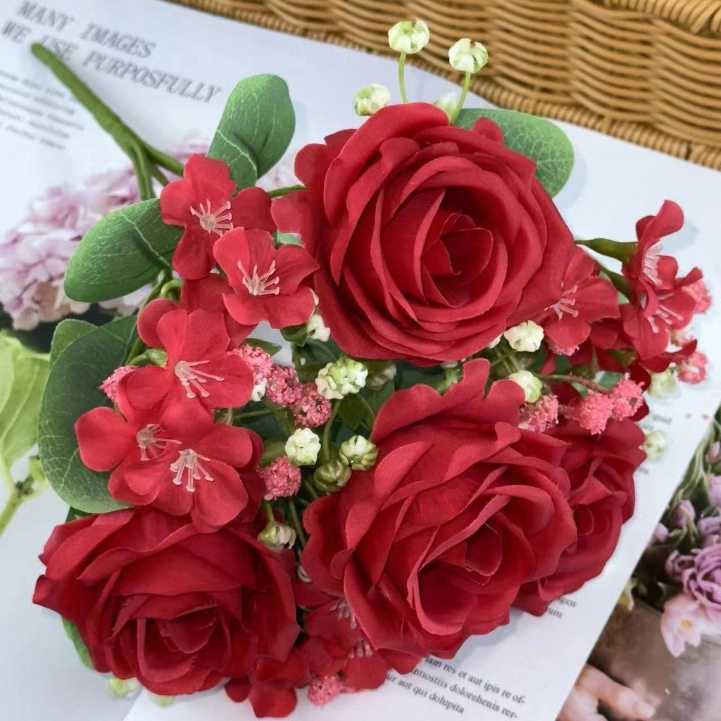 Bouquet bunga BKT 763 SESE Mawar Artifisial Dekorasi Hiasan Seserahan Buket Palsu