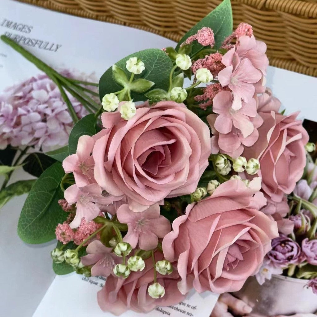 Bouquet bunga BKT 763 SESE Mawar Artifisial Dekorasi Hiasan Seserahan Buket Palsu