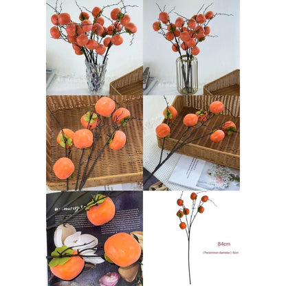 Buah Persimmon Artificial Dekorasi Hiasan Kesemak Palsu Bunga