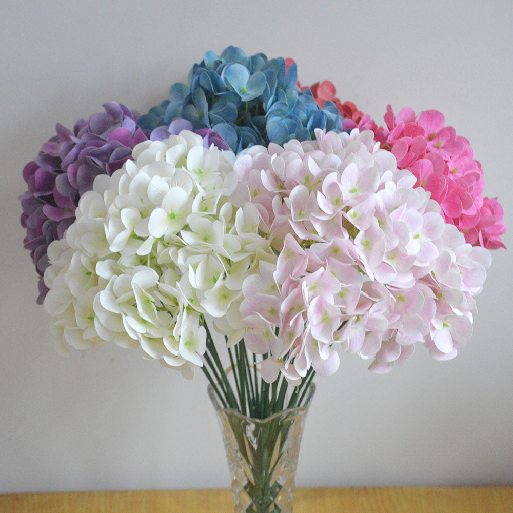 Bunga 3D SEMIHYDRA Semi Latek Hydrangea HORTENSIA 44CM Bulat Jumbo 5 Cabang Premium