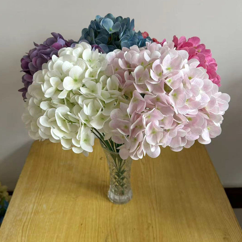 Bunga 3D SEMIHYDRA Semi Latek Hydrangea HORTENSIA 44CM Bulat Jumbo 5 Cabang Premium