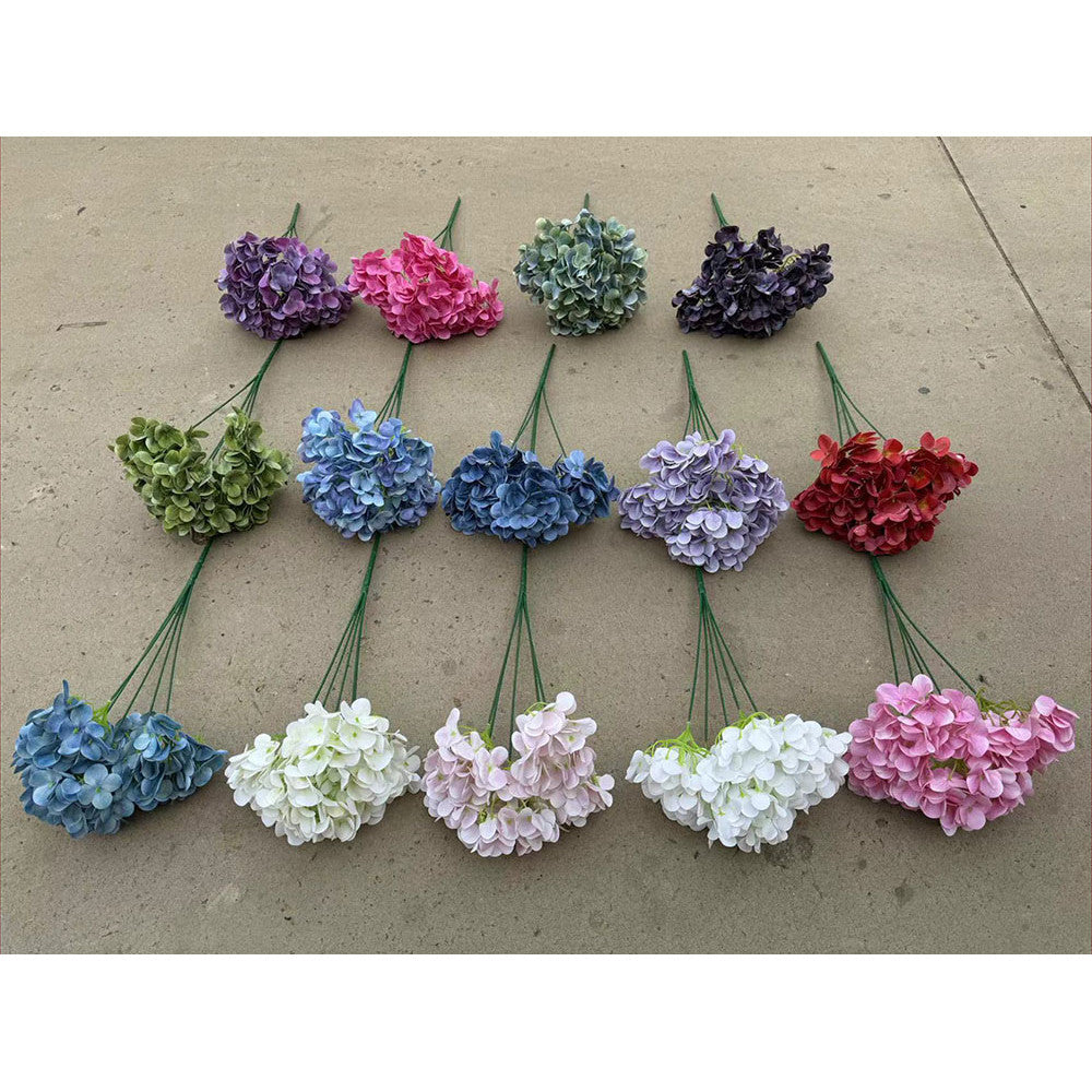 Bunga 3D SEMIHYDRA Semi Latek Hydrangea HORTENSIA 44CM Bulat Jumbo 5 Cabang Premium